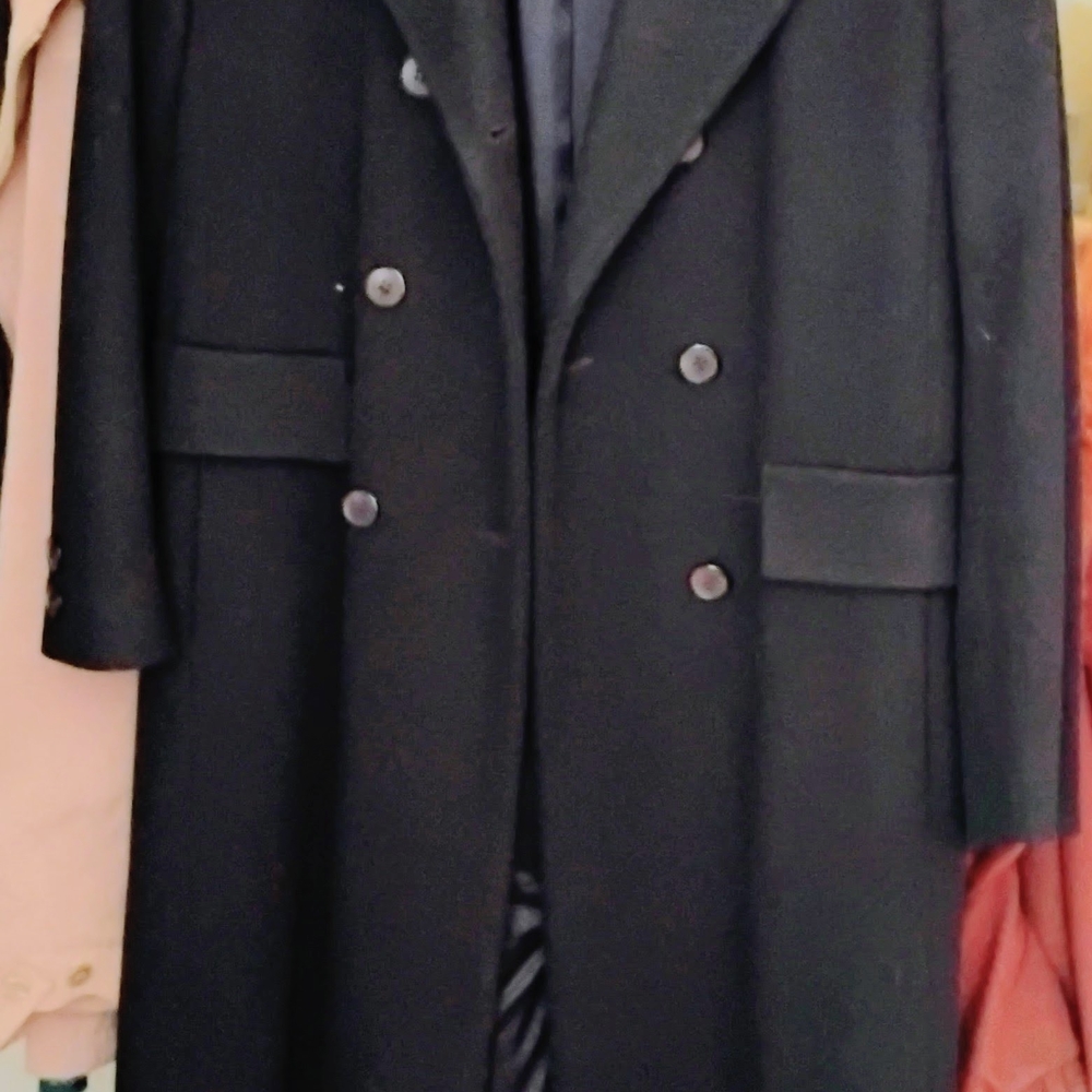 Larry Levine Men's Elegant Black Trench Coat